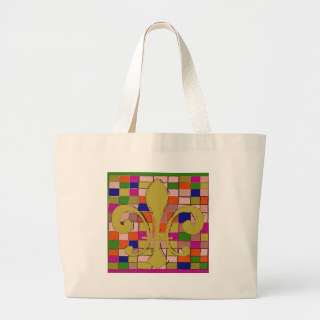 Fleur De Lis Large Tote Bag (Front)
