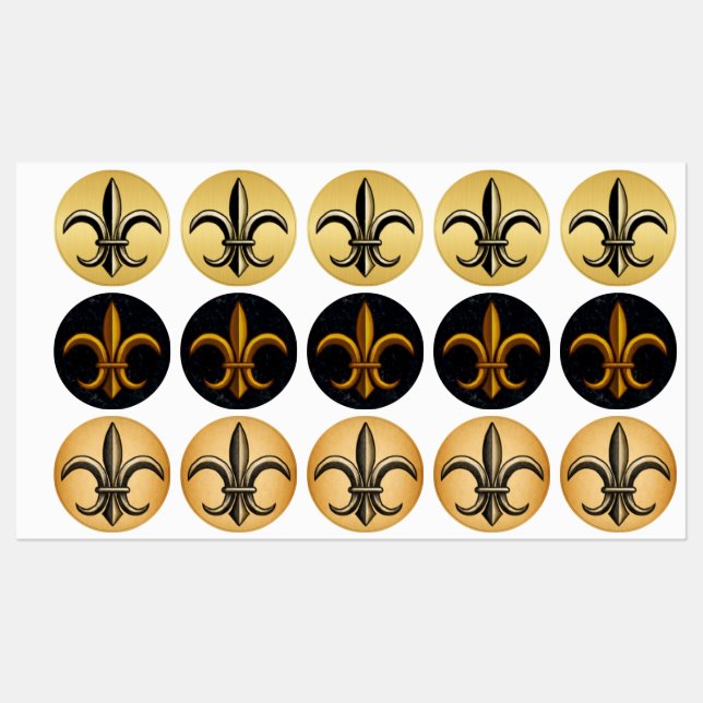  Fleur De Lis Lebels Labels (Sheet)
