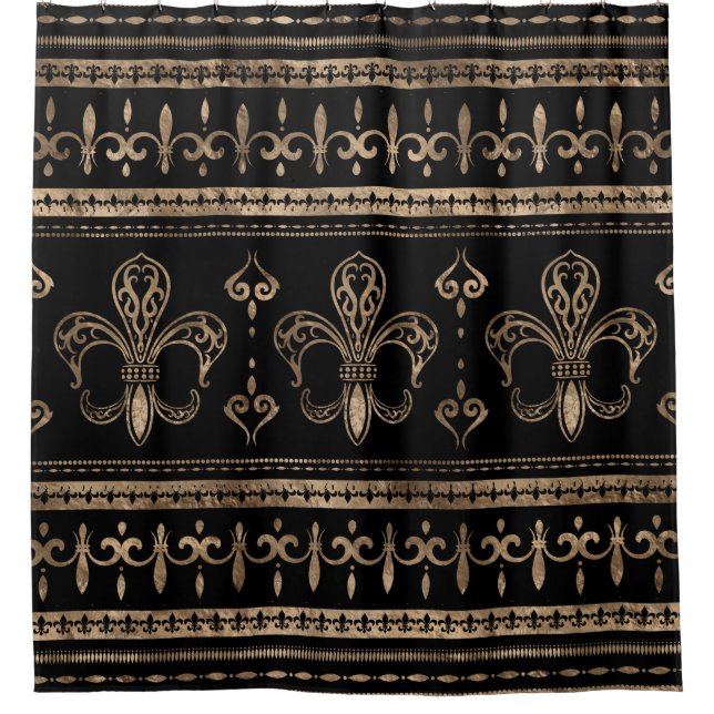 Fleur-de-lis Luxury ornament - black and gold (Front)