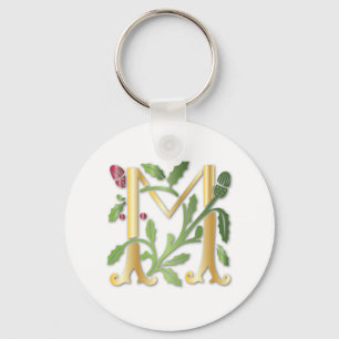Fleur-de-lis M Monogram Keychain