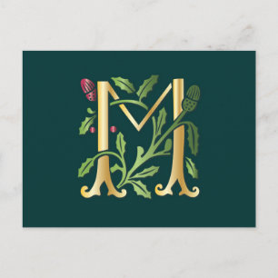 Fleur-de-lis M Monogram Postcard