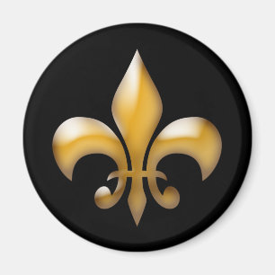 Fleur de Lis Magnet in Black and Gold