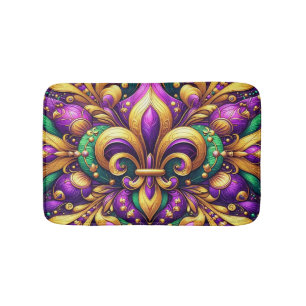 fleur de lis mardi gras bath mat