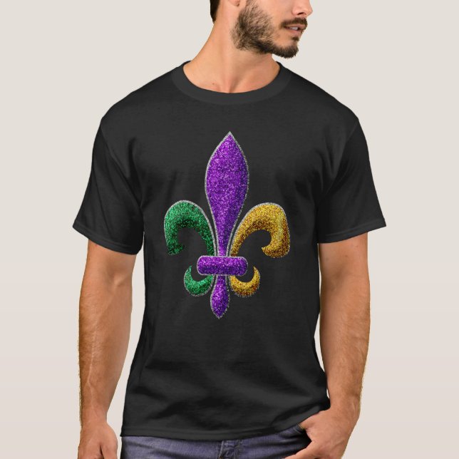 Fleur De Lis Mardi Gras Carnival Symbol New Orlean T-Shirt (Front)