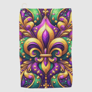 fleur de lis mardi gras golf towel