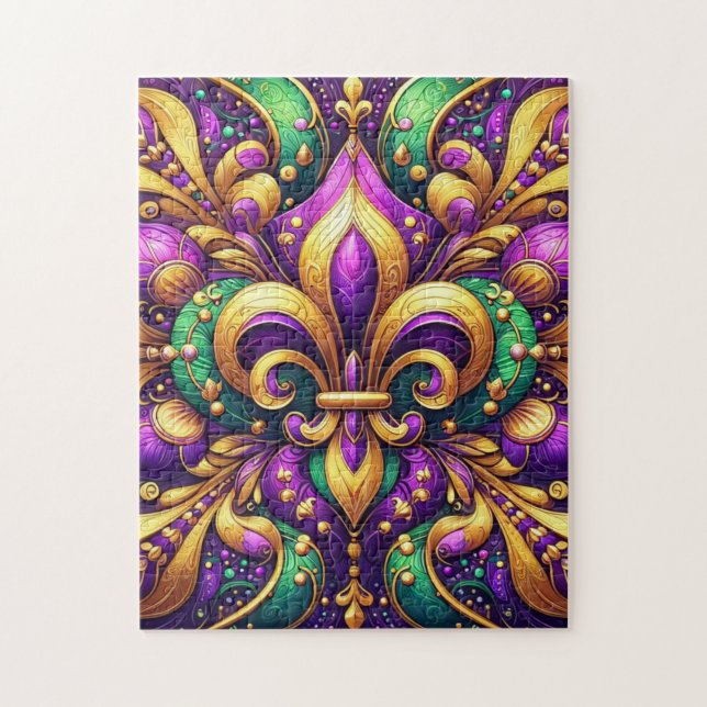fleur de lis mardi gras jigsaw puzzle (Vertical)