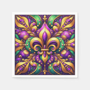 fleur de lis mardi gras napkin
