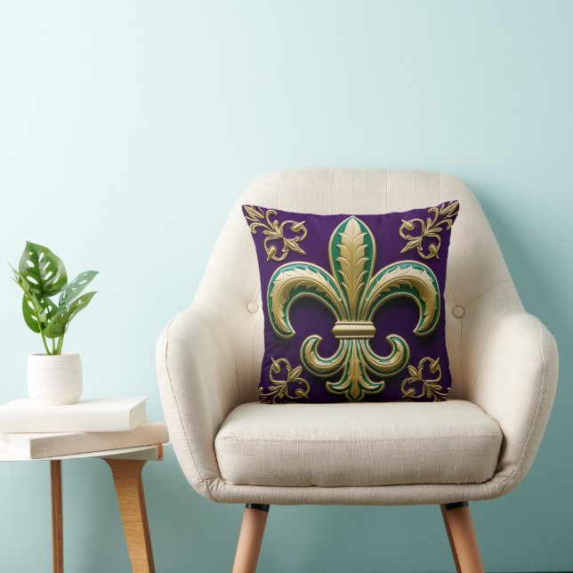 Fleur de lis Mardi Gras Oreillers décoratifs (Chaise)