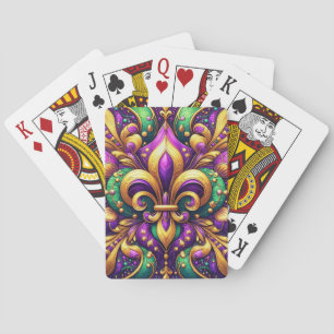 fleur de lis mardi gras playing cards