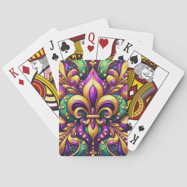 fleur de lis mardi gras playing cards (Back)