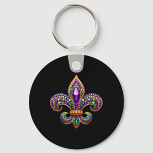Fleur-de-lis Mardi Gras Symbol Carnival Parade Cos Keychain