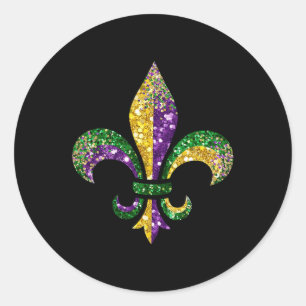 Fleur De Lis Mardi Gras Symbol Louisiana New Orlea Classic Round Sticker