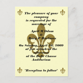 fleur de lis mariage invitation par carte postale