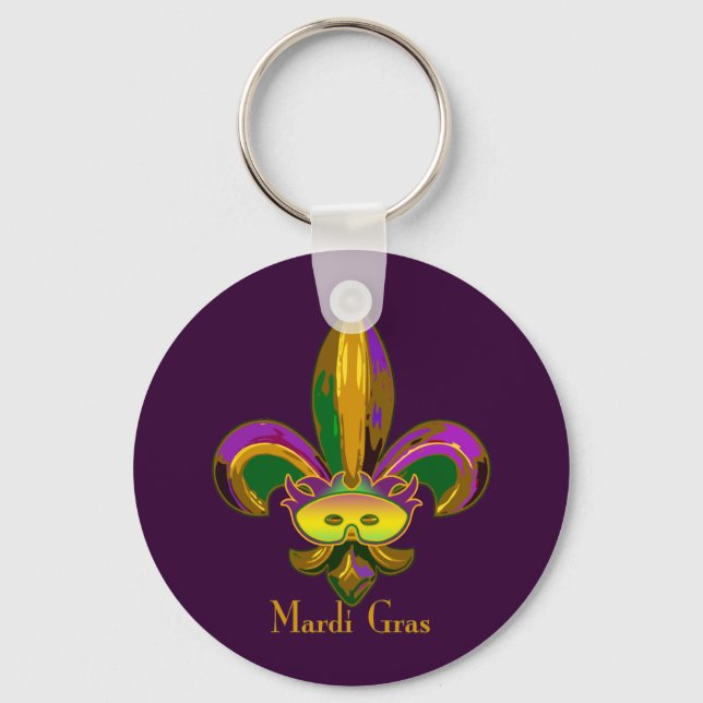 Fleur de lis Mask Keychain (Front)
