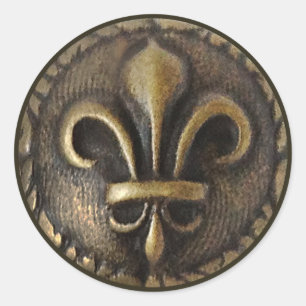 Fleur De Lis Medallion Classic Round Sticker