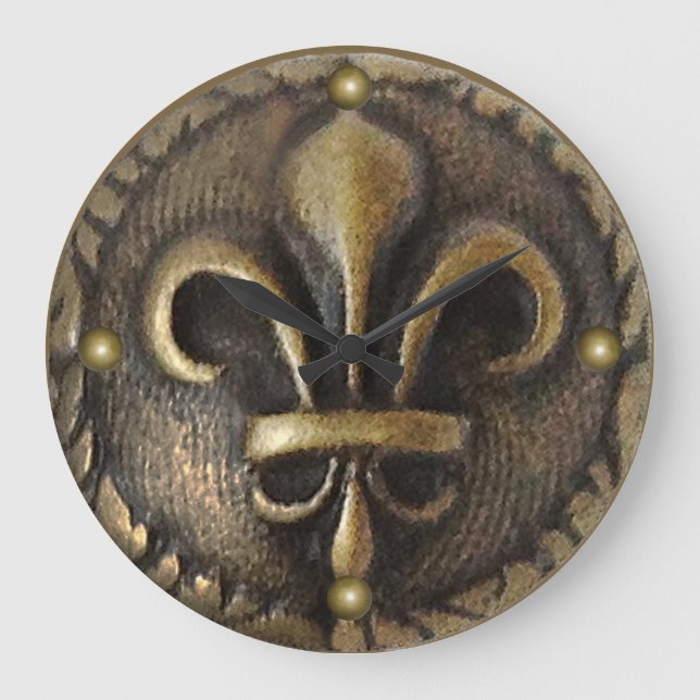 Fleur De Lis Medallion Large Clock (Front)