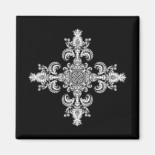 Fleur de lis Meditation 4 corners Magnet