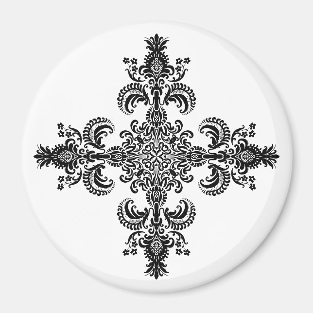 Fleur de lis Meditation 4 corners Magnet (Front)