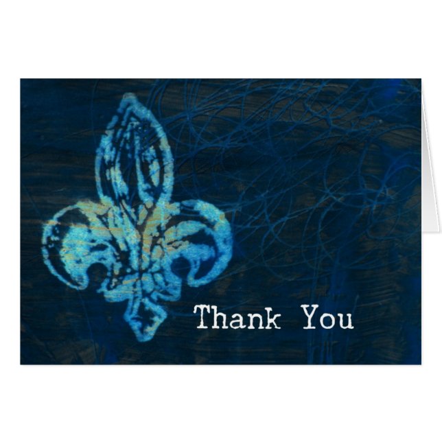 Fleur-de-lis Mixed Media Thank You (Front Horizontal)