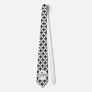 Fleur de lis Monogram French Paris Design Tie