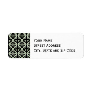 Fleur de Lis Motif noir et vert