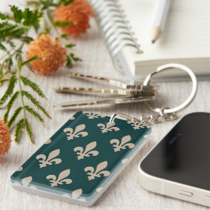 Fleur de Lis Motif, Royal French Creative on Green