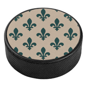 Fleur de Lis Motif, Royal French Green on Cream