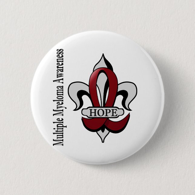 Fleur De Lis Multiple Myeloma Hope 2 Inch Round Button (Front)
