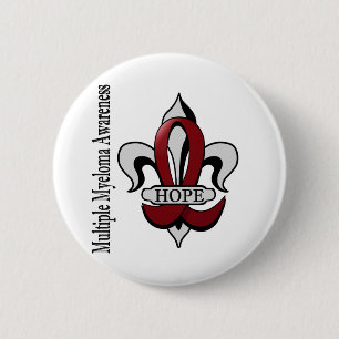 Fleur De Lis Multiple Myeloma Hope 2 Inch Round Button