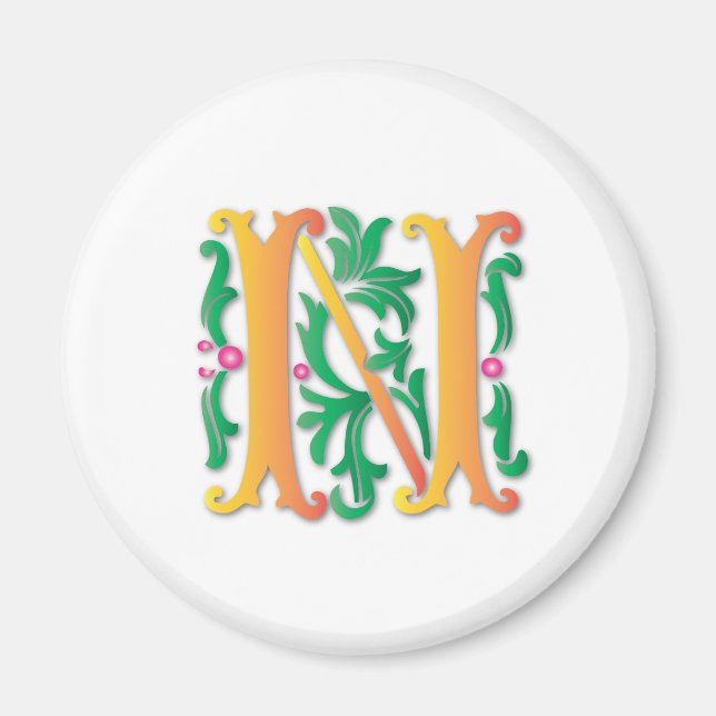 Fleur-de-lis N Monogram Magnet (Front)