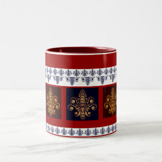 Fleur de Lis No 7 Two-Tone Coffee Mug