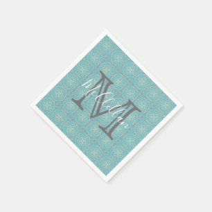 Fleur-de-lis Old World Vintage Tile Napkins