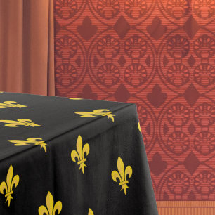 Fleur de Lis on Black Tablecloth