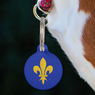 Fleur de Lis on Royal Blue Pet Tag