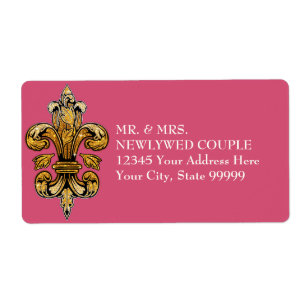 Fleur de Lis Or Noir Formal Élégant Rose Chaud