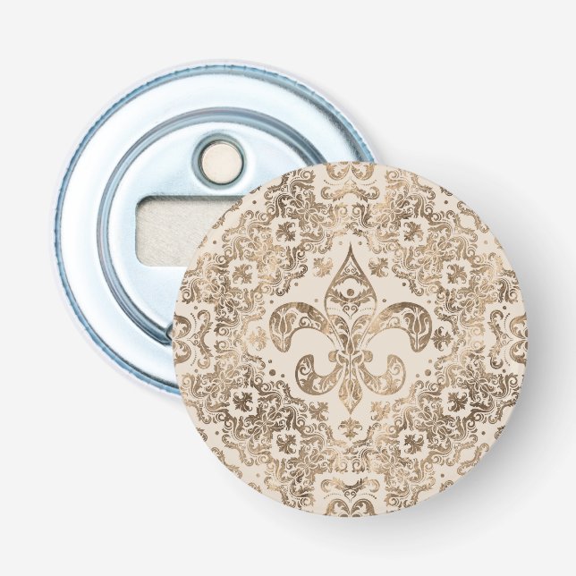 Fleur-de-lis Ornament - pastel gold Bottle Opener (Front)
