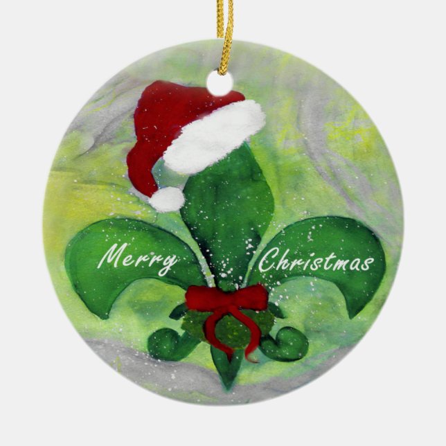 Fleur de lis ornement de Noël de mon art. (Devant)