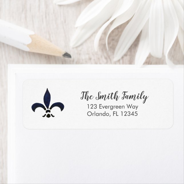 Fleur De Lis Painting Art Address Label (Insitu)