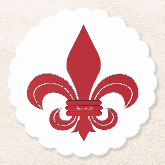 Fleur de Lis Paper Coaster (Front)