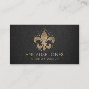 Fleur-de-lis Pastel Gold Business Card