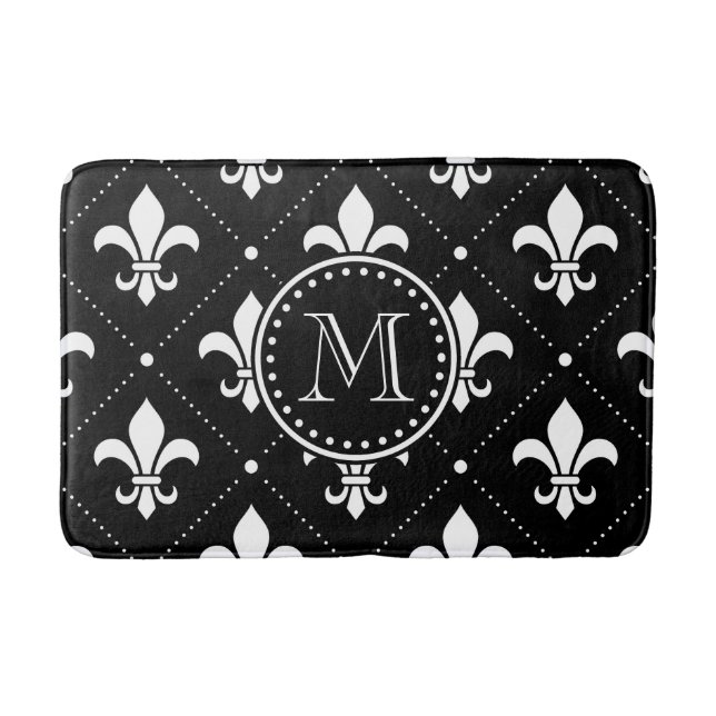 Fleur De Lis Pattern Bath Mat (Front)