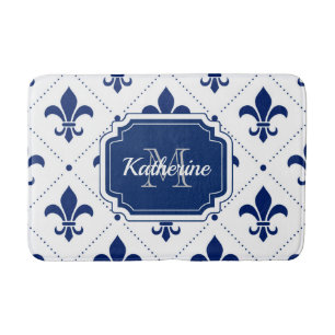 Fleur-de-lis Pattern Bath Mat