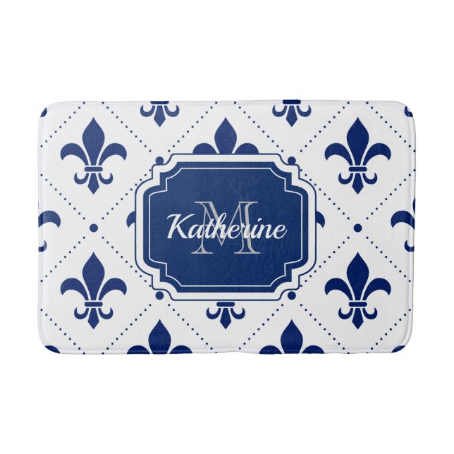 Fleur-de-lis Pattern Bath Mat (Front)