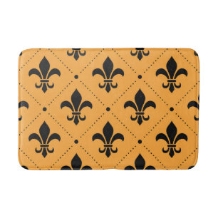 Fleur De Lis Pattern Bath Mat