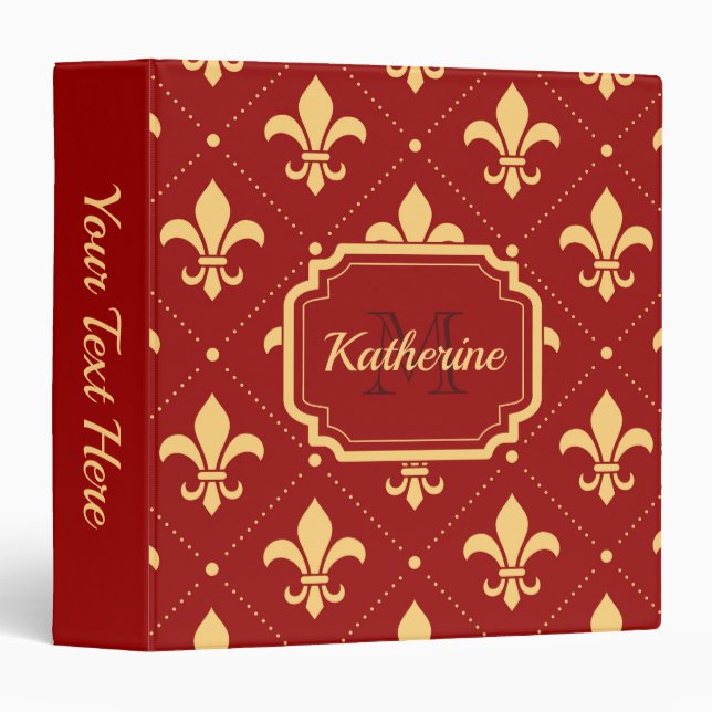 Fleur-de-lis Pattern Binder (Front/Spine)