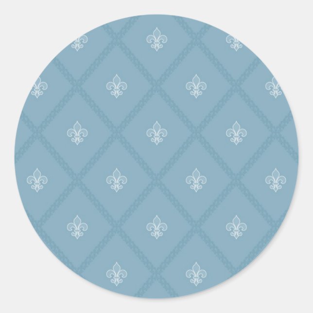 Fleur-de-lis pattern classic round sticker (Front)