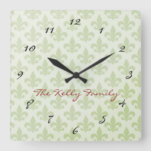 Fleur de Lis Pattern Editable Wall Clock