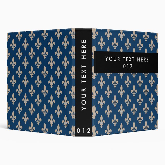 Fleur de Lis Pattern, French, Royal, Cream, Blue Binder (Background)