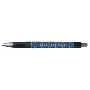 Fleur de Lis Pattern, French, Royal, Cream, Blue Pen