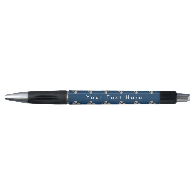 Fleur de Lis Pattern, French, Royal, Cream, Blue Pen (Front)